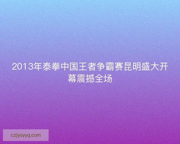 2013年泰拳中国王者争霸赛昆明盛大开幕震撼全场