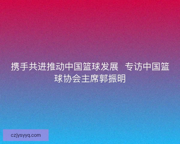 携手共进推动中国篮球发展  专访中国篮球协会主席郭振明